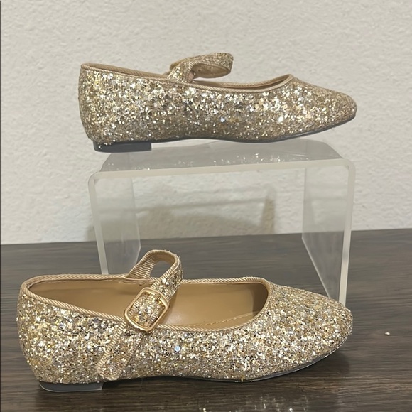 J. Crew Other - J. Crew Gold Dress Shoes with Glittery Finish and Mary Jane Style